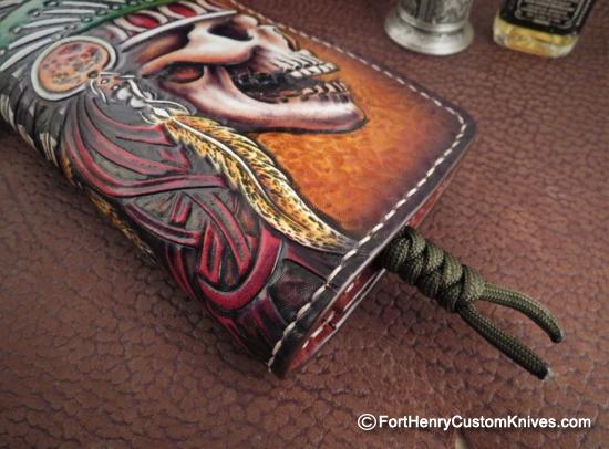 Vardi - Large Custom Leather Wallet - Hidden Knife - w/Chain - Image 2