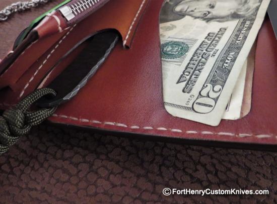 Vardi - Large Custom Leather Wallet - Hidden Knife - w/Chain - Image 4