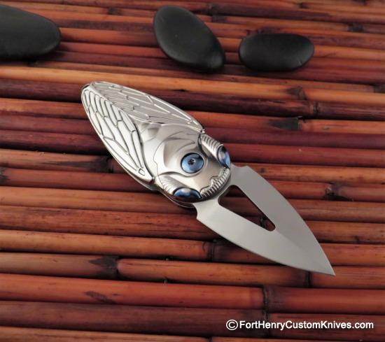 Rike Knife - Cicada Flipper - Polished Titanium - Image 5
