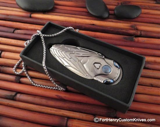 Rike Knife - Cicada Flipper - Polished Titanium - Image 6