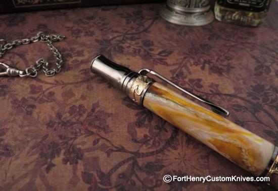 Courtney Turnage - Custom Mammoth Tooth Pen - Leather Sheath - Image 4