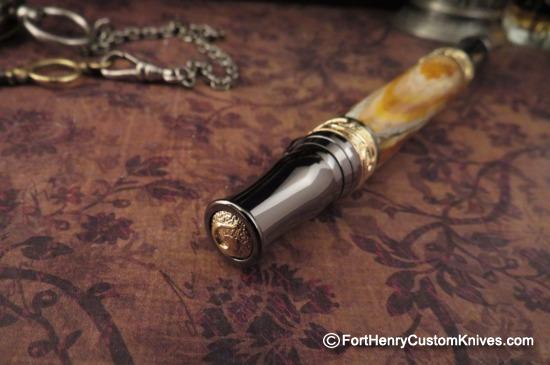 Courtney Turnage - Custom Mammoth Tooth Pen - Leather Sheath - Image 5