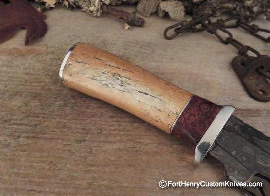Herb Derr - Hand Forged Bullnose Skinner - Fossilized Sea Cow Rib - Mosaic - Image 3