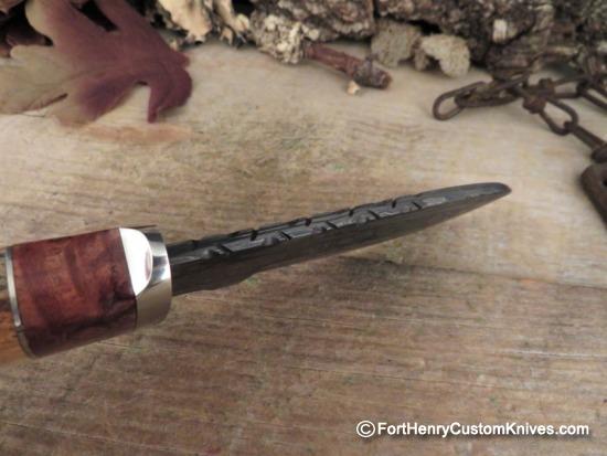 Herb Derr - Hand Forged Bullnose Skinner - Fossilized Sea Cow Rib - Mosaic - Image 4