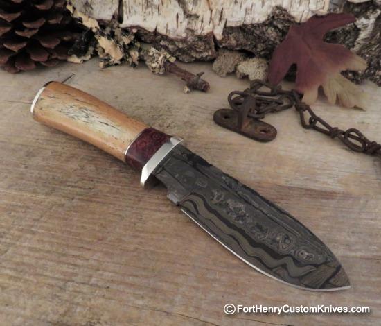Herb Derr - Hand Forged Bullnose Skinner - Fossilized Sea Cow Rib - Mosaic