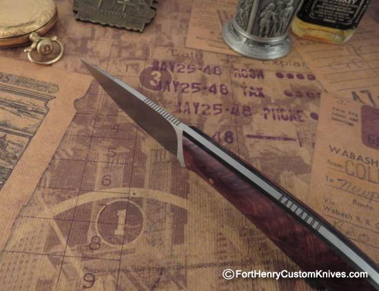 Joshua Gallardo Knives -  Custom Atom - Rosewood Burl - Image 3