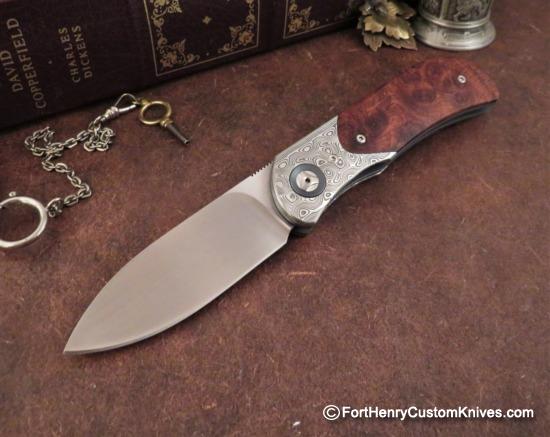 Trevor Burger - Presentation EXK Plus Front Flipper - Damasteel/Burl - Choice - Image 2