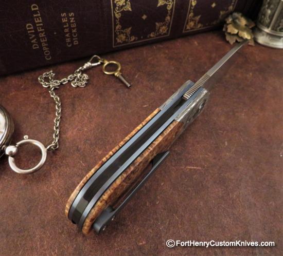 Trevor Burger - Presentation EXK Plus Front Flipper - Damasteel/Burl - Choice - Image 4