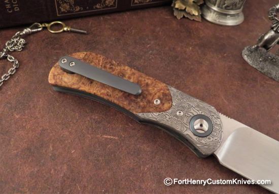 Trevor Burger - Presentation EXK Plus Front Flipper - Damasteel/Burl - Choice - Image 5