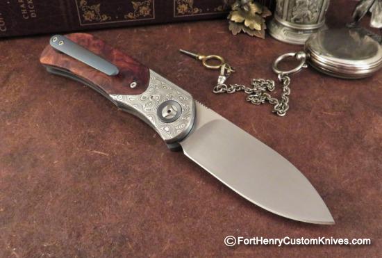 Trevor Burger - Presentation EXK Plus Front Flipper - Damasteel/Burl - Choice - Image 7