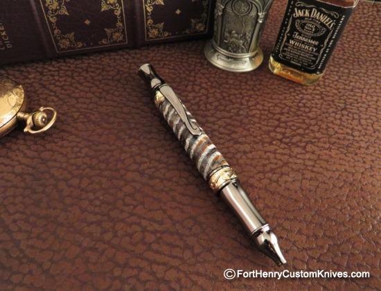 Courtney Turnage - Custom Mammoth Tooth Pen - Leather Sheath