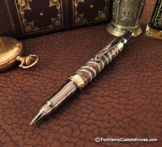 Courtney Turnage - Custom Mammoth Tooth Pen - Leather Sheath - Image 2