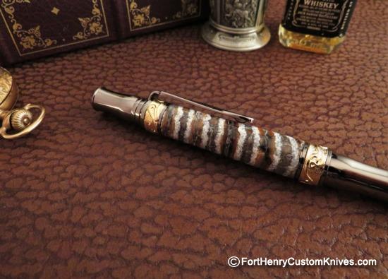 Courtney Turnage - Custom Mammoth Tooth Pen - Leather Sheath - Image 3