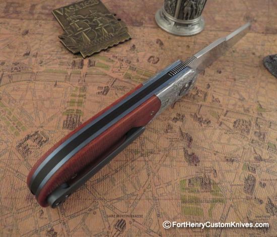 Trevor Burger - LEXK Plus Front Flipper - Damasteel/Micarta - Image 4