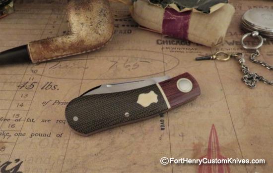 Willem Steenkamp - Custom Dog Leg Slip Joint - Ivory Micarta Shield - Image 2