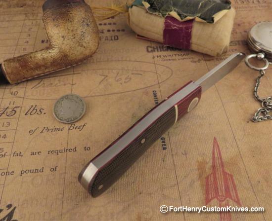 Willem Steenkamp - Custom Dog Leg Slip Joint - Ivory Micarta Shield - Image 4