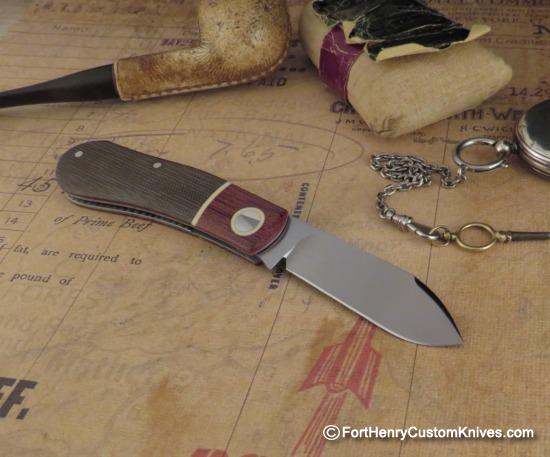 Willem Steenkamp - Custom Dog Leg Slip Joint - Ivory Micarta Shield - Image 5
