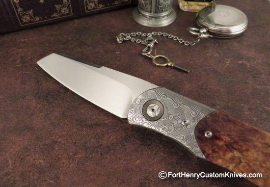 Trevor Burger - Presentation LEXK Plus Front Flipper - Damasteel/Burl - Image 3