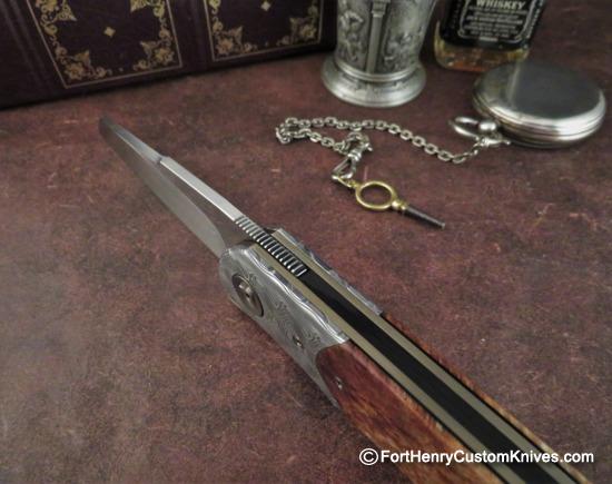 Trevor Burger - Presentation LEXK Plus Front Flipper - Damasteel/Burl - Image 4