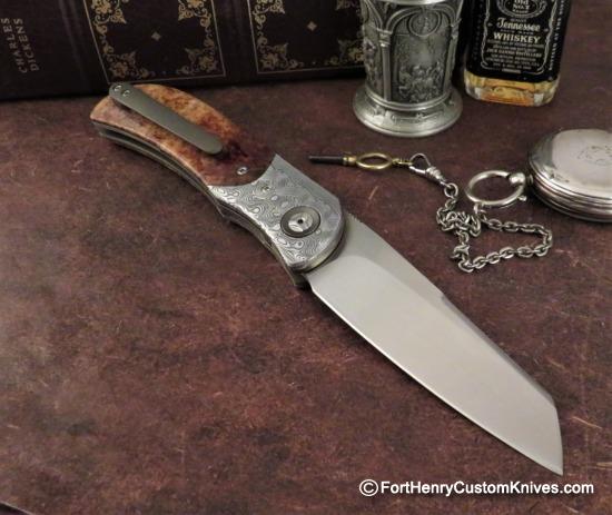Trevor Burger - Presentation LEXK Plus Front Flipper - Damasteel/Burl - Image 7