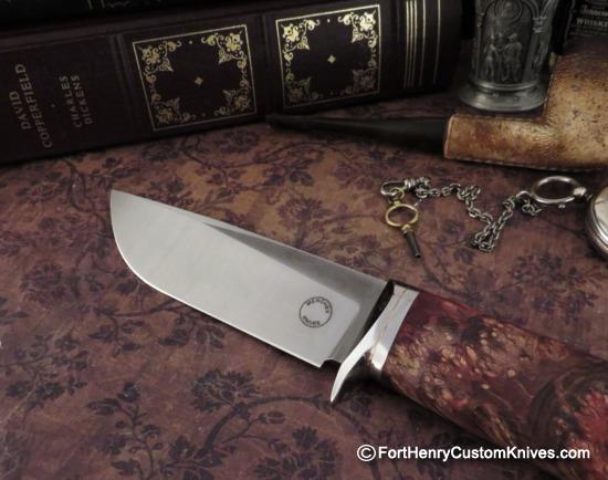 Georgi Menchev - Custom Drop Point Hunter - Maple Burl - Image 2