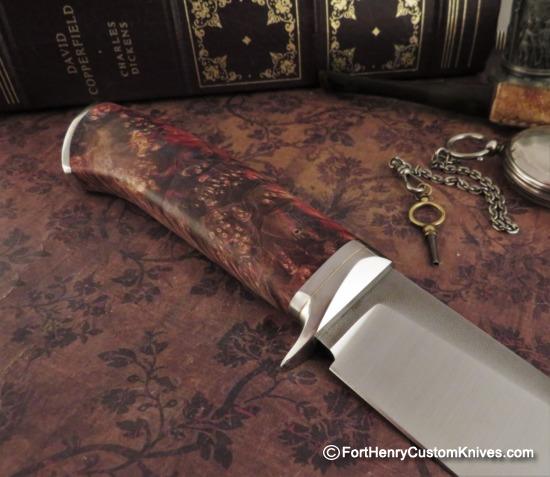 Georgi Menchev - Custom Drop Point Hunter - Maple Burl - Image 3