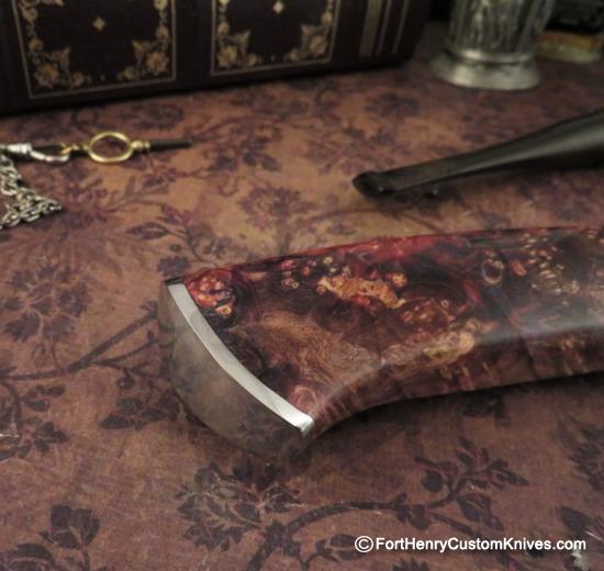 Georgi Menchev - Custom Drop Point Hunter - Maple Burl - Image 5