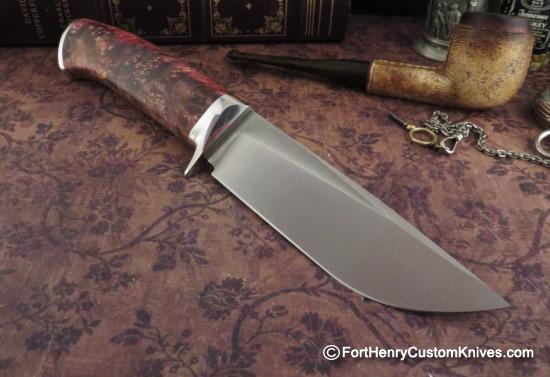Georgi Menchev - Custom Drop Point Hunter - Maple Burl - Image 6