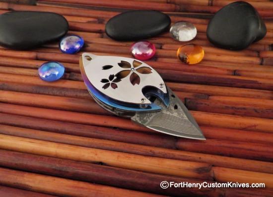 Dew Hara - Custom KAO - Money Clip Flipper - Damascus - Image 5