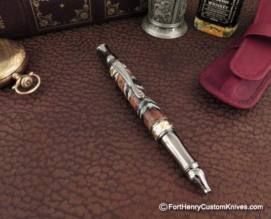 Courtney Turnage - Custom Mammoth Tooth Pen - Leather Sheath