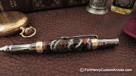 Courtney Turnage - Custom Mammoth Tooth Pen - Leather Sheath - Image 3