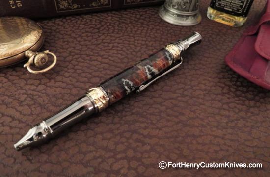 Courtney Turnage - Custom Mammoth Tooth Pen - Leather Sheath - Image 4