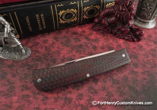Michael Zieba - Custom "One Off" Slipjoint - Black/Red Carbon Fiber - Image 2