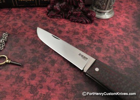 Michael Zieba - Custom "One Off" Slipjoint - Black/Red Carbon Fiber - Image 3