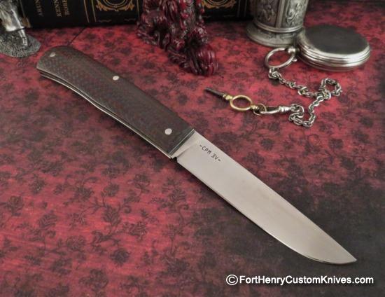 Michael Zieba - Custom "One Off" Slipjoint - Black/Red Carbon Fiber - Image 5