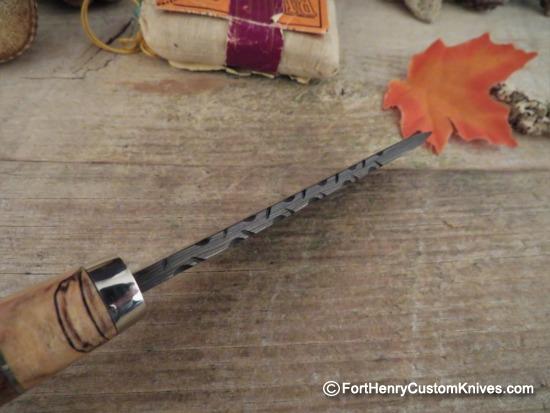 Herb Derr - Hand Forged Drop Point - Fossilized Sea Cow Rib - Image 3