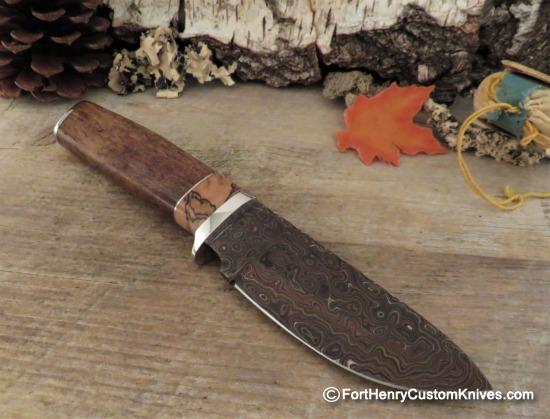 Herb Derr - Hand Forged Drop Point - Fossilized Sea Cow Rib - Image 6