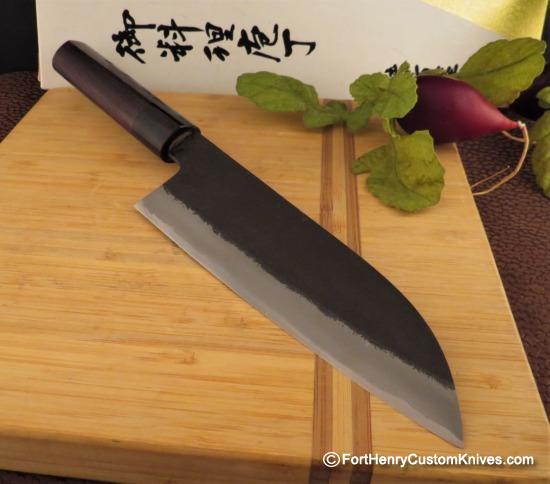 Mutsumi Hinoura - Hand Forged Santoku - Aogami Super - Red Ebony - Image 7