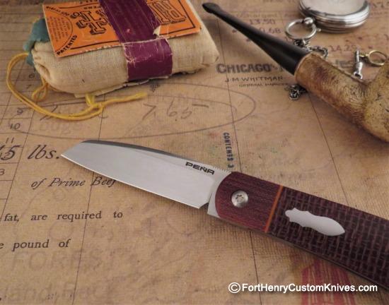 Enrique Pena - Custom Apache - Front Flipper - Burlap Micarta - Image 3