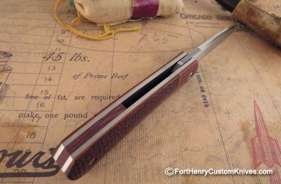 Enrique Pena - Custom Apache - Front Flipper - Burlap Micarta - Image 5