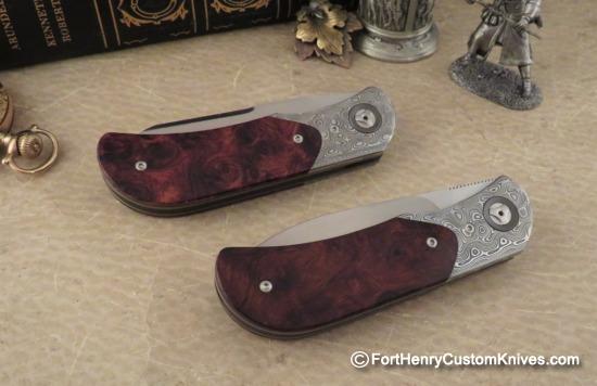 Trevor Burger - Presentation EXK Plus Front Flipper - Damasteel/Burl - Blade Choice - Image 2