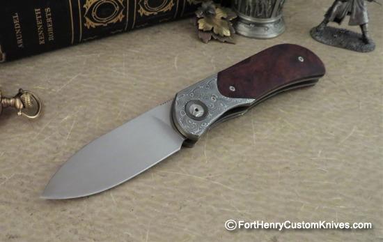 Trevor Burger - Presentation EXK Plus Front Flipper - Damasteel/Burl - Blade Choice - Image 10
