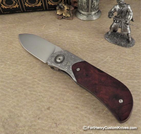 Trevor Burger - Presentation EXK Plus Front Flipper - Damasteel/Burl - Blade Choice - Image 3