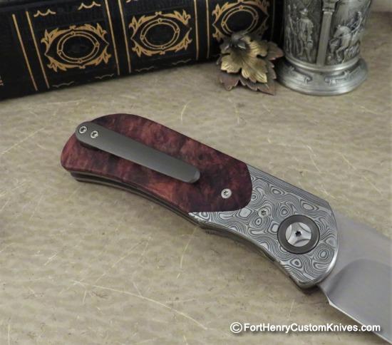 Trevor Burger - Presentation EXK Plus Front Flipper - Damasteel/Burl - Blade Choice - Image 6