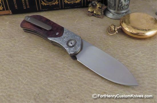 Trevor Burger - Presentation EXK Plus Front Flipper - Damasteel/Burl - Blade Choice - Image 8