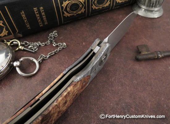 Trevor Burger - Presentation EXK Plus Front Flipper - Damasteel/Burl - Image 3