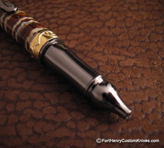Courtney Turnage - Custom Mammoth Tooth Pen - Leather Sheath - Image 7