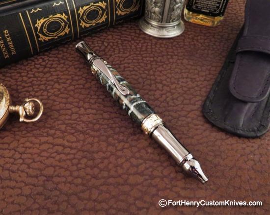 Courtney Turnage - Custom Mammoth Tooth Pen - Leather Sheath