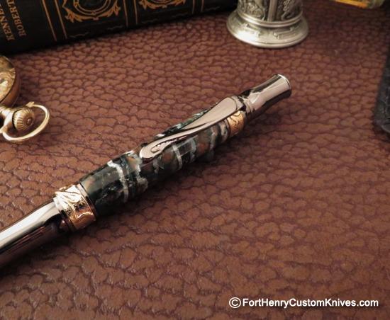Courtney Turnage - Custom Mammoth Tooth Pen - Leather Sheath - Image 2