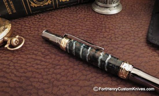 Courtney Turnage - Custom Mammoth Tooth Pen - Leather Sheath - Image 3
